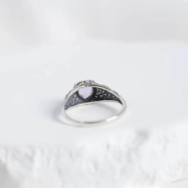 Amethyst Heart Ring