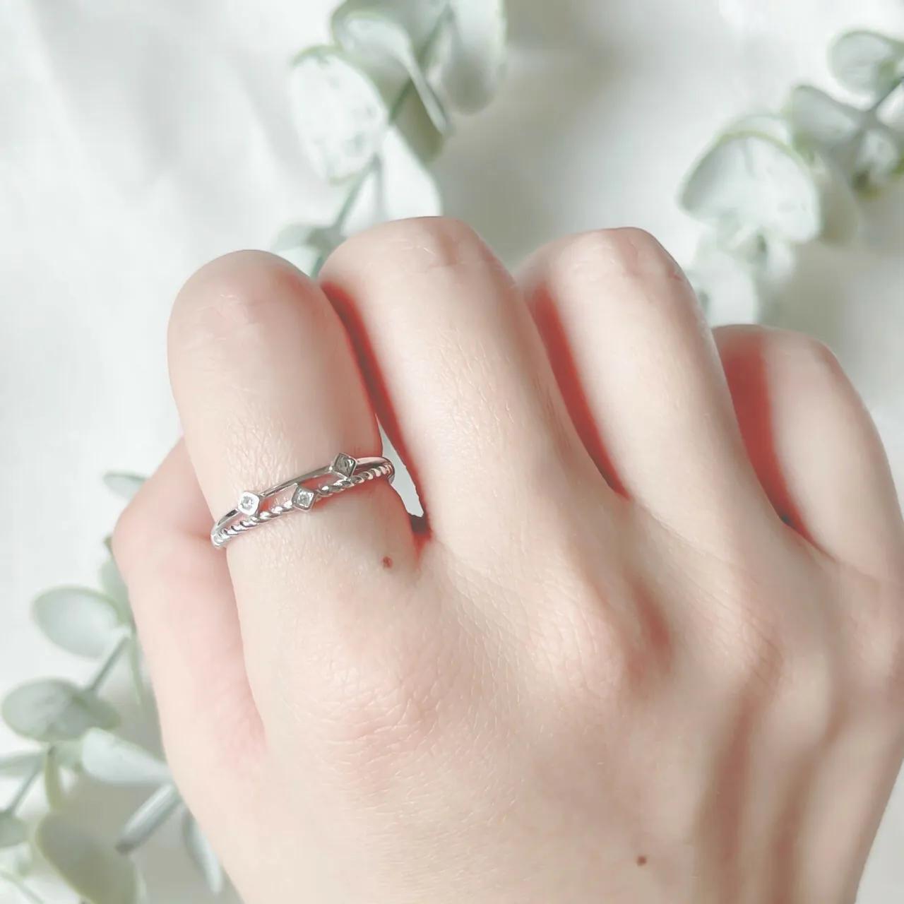 Diamond Shape Double Layer Ring