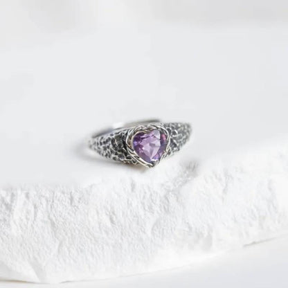 Amethyst Heart Ring