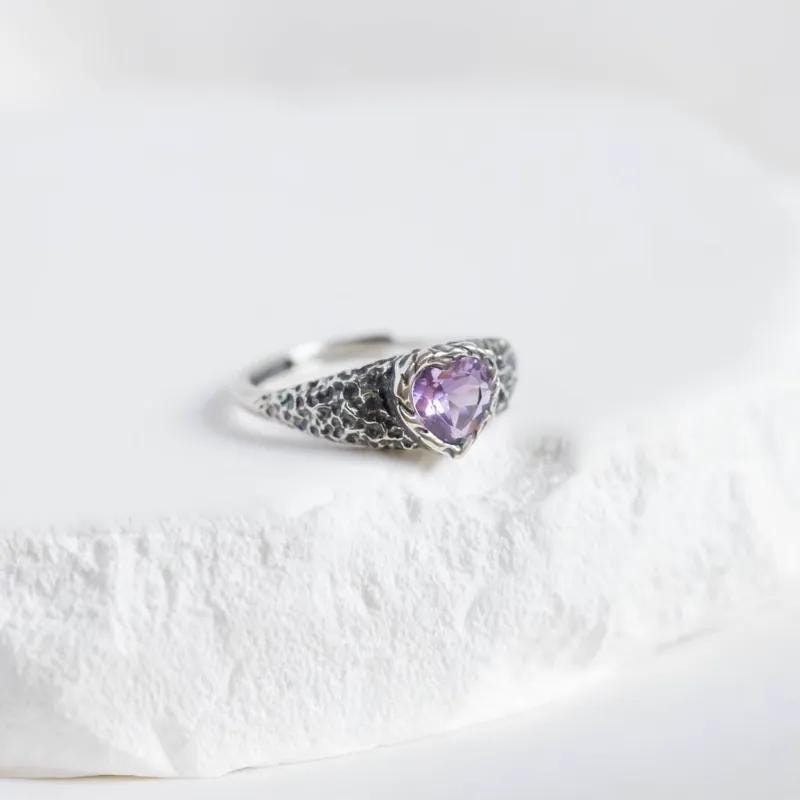 Amethyst Heart Ring