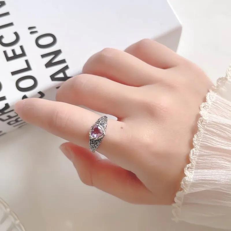Amethyst Heart Ring